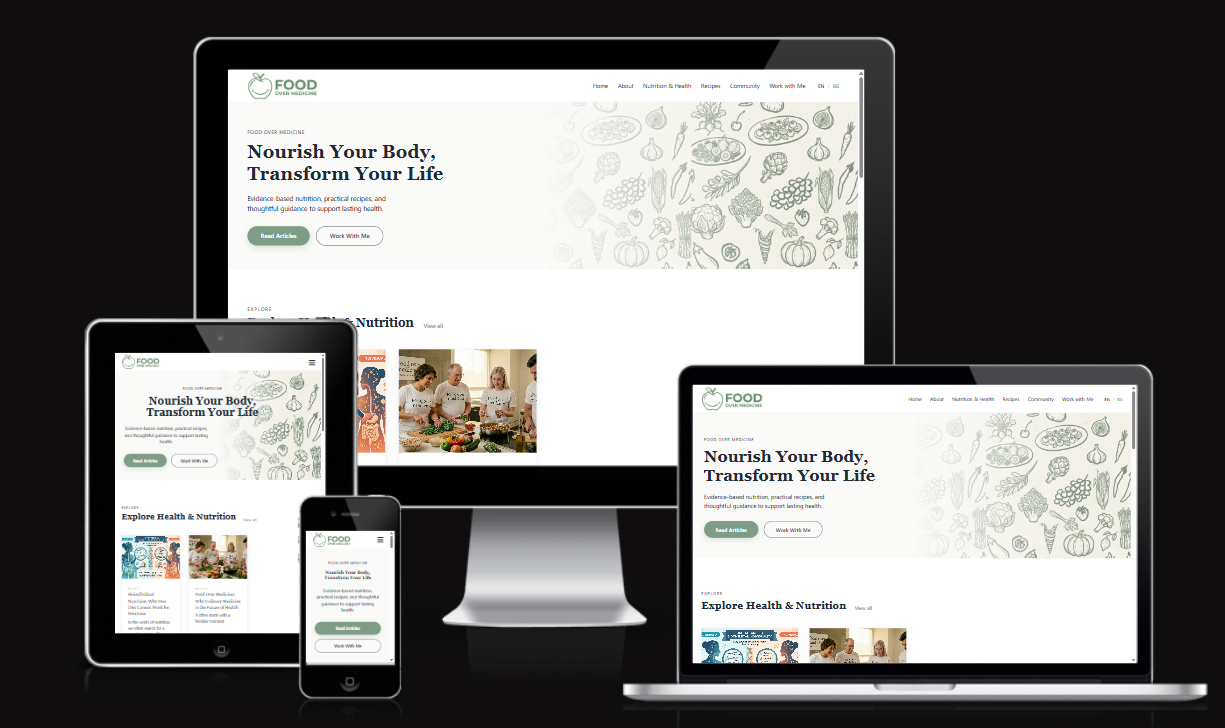 Food Over Medicine website preview