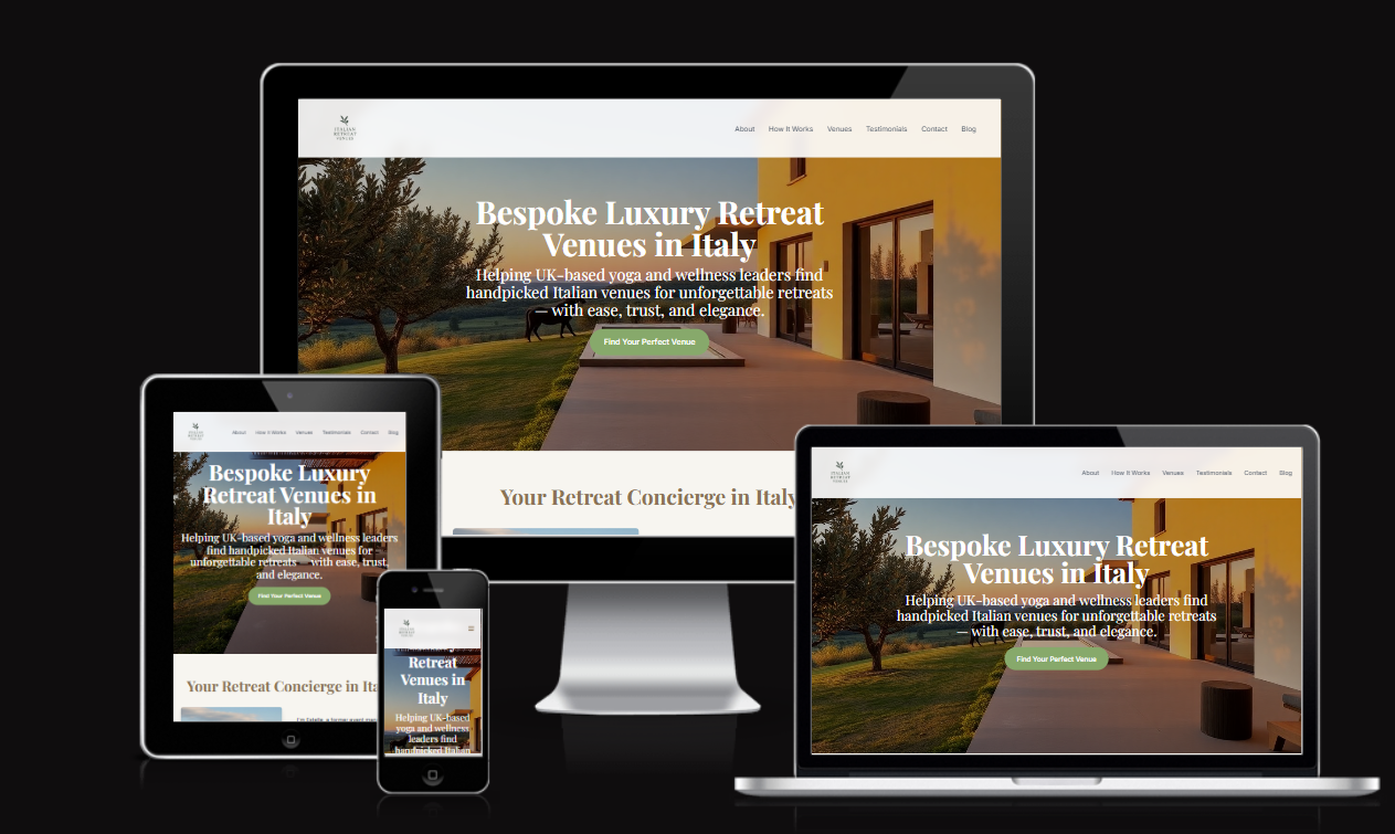 Italian Retreat Venues website preview